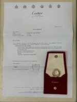 Bague Cartier Trinity en or jaune rose blanc 18 carats avec diamants pour femme, taille 50 carats – Image 10