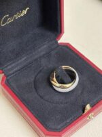 Bague Cartier Trinity en or jaune rose blanc 18 carats avec diamants pour femme, taille 50 carats – Image 11