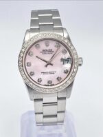Montre Rolex Datejust 31 mm pour femme, cadran en nacre rose, lunette en diamants, boîte Oyster, 68240 – Image 4