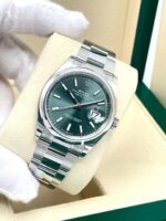 Rolex Datejust 126200 36 mm Cadran vert menthe Papiers Oyster 2024 Autocollant – Image 6
