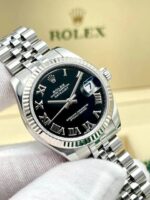 Montre Rolex Datejust 31 mm pour femme, cadran noir cannelé, 178274, boîte et papiers – Image 3