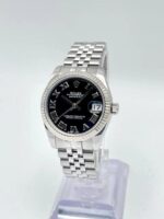 Montre Rolex Datejust 31 mm pour femme, cadran noir cannelé, 178274, boîte et papiers – Image 13