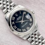 Montre Rolex Datejust 31 mm pour femme, cadran noir cannelé, 178274, boîte et papiers – Image 5