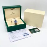 Rolex Datejust Ladies 26mm 179160 Cadran Diamant Bleu et Lunette Diamant Boîte Papiers – Image 2