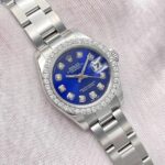 Rolex Datejust Ladies 26mm 179160 Cadran Diamant Bleu et Lunette Diamant Boîte Papiers – Image 3