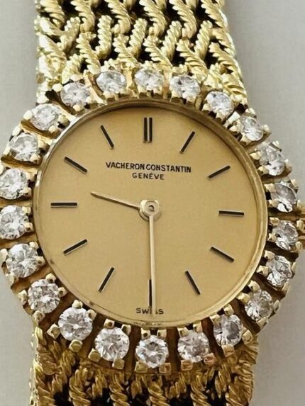 Montre manuelle Vacheron Constantin Genève Vintage en or jaune 18 carats pour femme, 22 mm