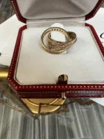 Bague authentique cartier en or trinity et diamants – Image 2